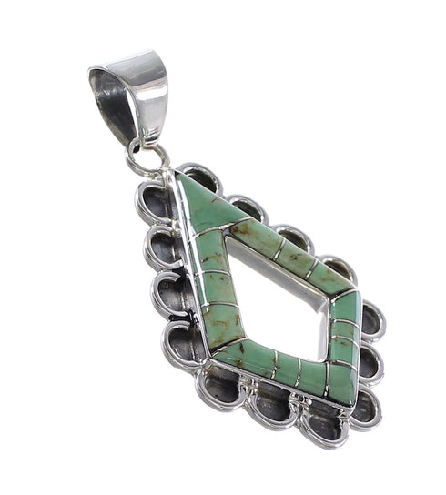 Turquoise Inlay Sterling Silver Pendant AX95490